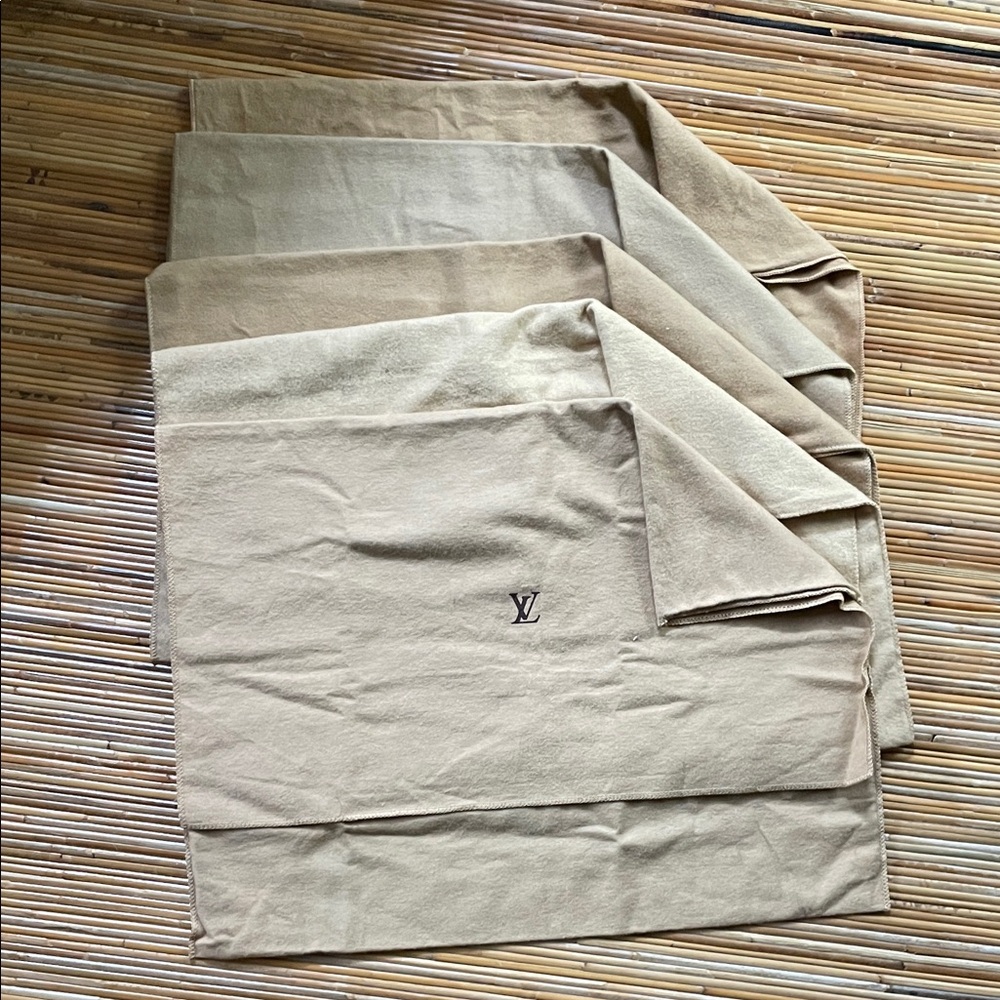Set of 5 Louis Vuitton flannel dust bag envelope style